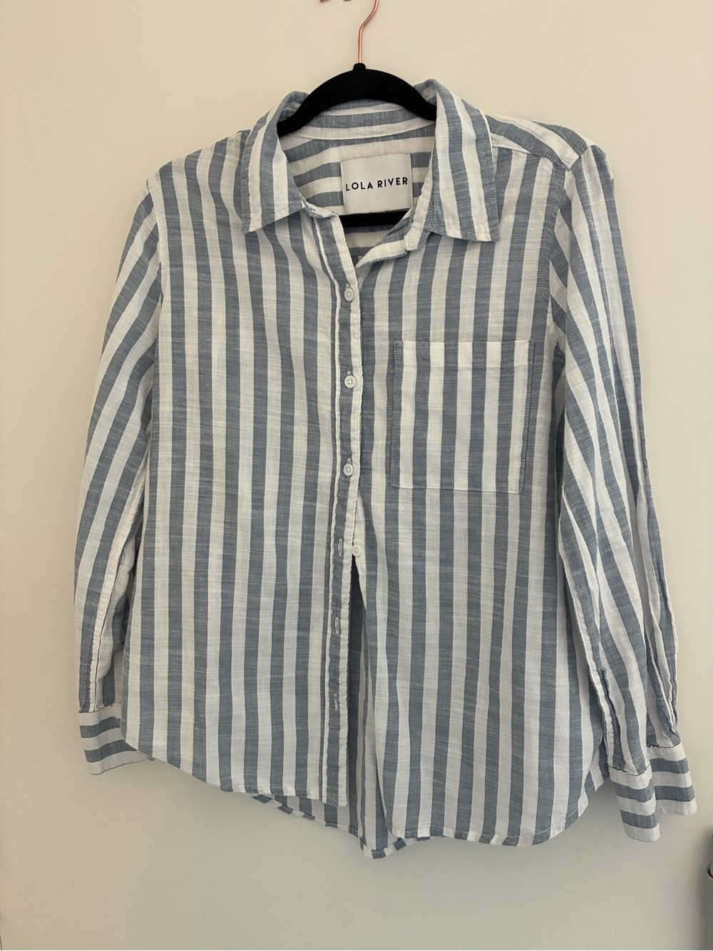 Lola River Blue & White Striped Women’s Button-Down Shirt